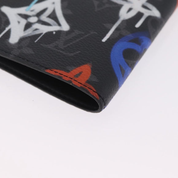 LOUIS VUITTON Monogram Eclipse Quverture Carnet Cover Black GI0845 Auth 211262M