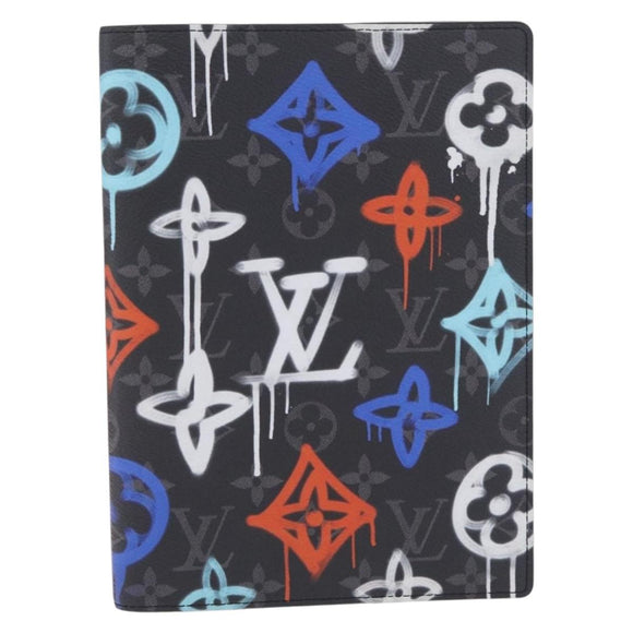 LOUIS VUITTON Monogram Eclipse Quverture Carnet Cover Black GI0845 Auth 211262M