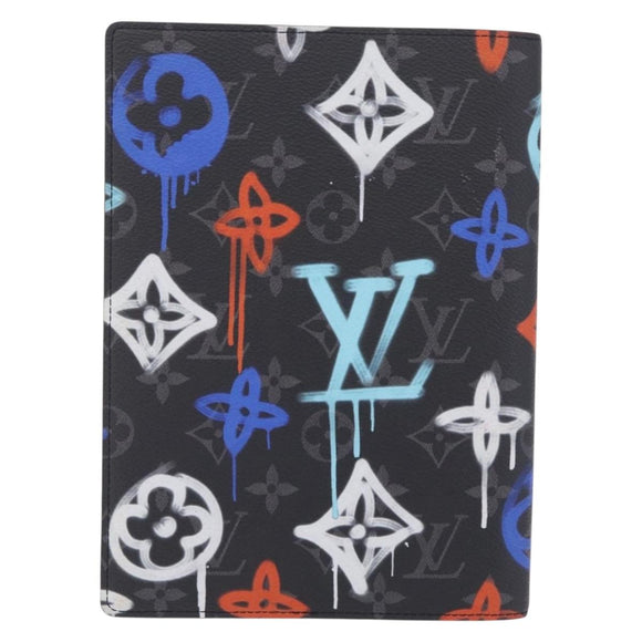 LOUIS VUITTON Monogram Eclipse Quverture Carnet Cover Black GI0845 Auth 211262M