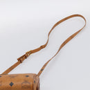 MCM Vicetos Logogram Mini Boston Bag PVC Leather 2way Brown Gold Auth 211277A-10
