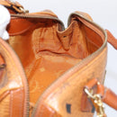 MCM Vicetos Logogram Mini Boston Bag PVC Leather 2way Brown Gold Auth 211277A-19