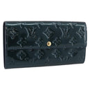 LOUIS VUITTON Vernis Portefeiulle Sarah Wallet Bluenuit M93667 LV Auth 211280A-1