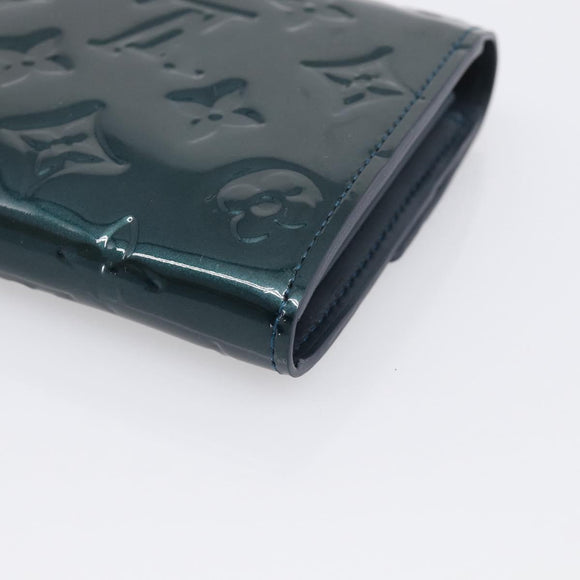 LOUIS VUITTON Vernis Portefeiulle Sarah Wallet Bluenuit M93667 LV Auth 211280A