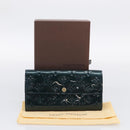 LOUIS VUITTON Vernis Portefeiulle Sarah Wallet Bluenuit M93667 LV Auth 211280A-22