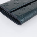 LOUIS VUITTON Vernis Portefeiulle Sarah Wallet Bluenuit M93667 LV Auth 211280A-9