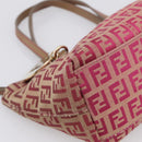 FENDI Zucchino Canvas Hand Bag Pink Gold Auth 211281V-11