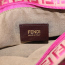 FENDI Zucchino Canvas Hand Bag Pink Gold Auth 211281V-16