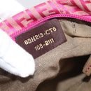 FENDI Zucchino Canvas Hand Bag Pink Gold Auth 211281V-20