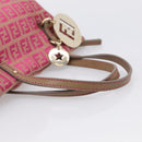 FENDI Zucchino Canvas Hand Bag Pink Gold Auth 211281V-7