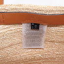 GUCCI Hand Bag straw Beige Navy 814540 Auth 211285V-16