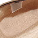 GUCCI Hand Bag straw Beige Navy 814540 Auth 211285V-17