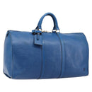 LOUIS VUITTON Epi Keepall 50 Boston Bag Blue M42965 LV Auth 211297-1