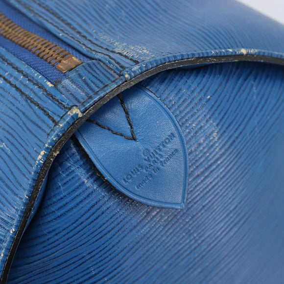 LOUIS VUITTON Epi Keepall 50 Boston Bag Blue M42965 LV Auth 211297