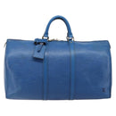 LOUIS VUITTON Epi Keepall 50 Boston Bag Blue M42965 LV Auth 211297-2