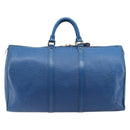 LOUIS VUITTON Epi Keepall 50 Boston Bag Blue M42965 LV Auth 211297-3