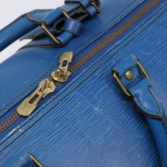 LOUIS VUITTON Epi Keepall 50 Boston Bag Blue M42965 LV Auth 211297