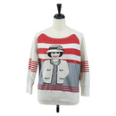CHANEL Mademoiselle Sweat Long-sleeved T-shirt cotton 38 White CC Auth 211301V-1
