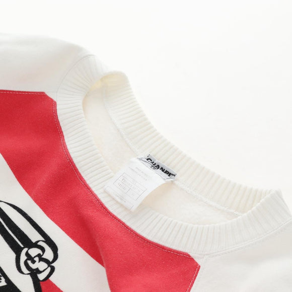 CHANEL Mademoiselle Sweat Long-sleeved T-shirt cotton 38 White CC Auth 211301V