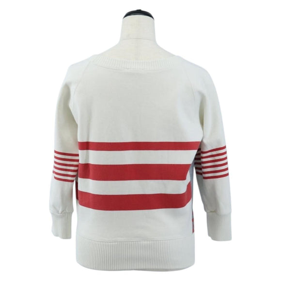 CHANEL Mademoiselle Sweat Long-sleeved T-shirt cotton 38 White CC Auth 211301V