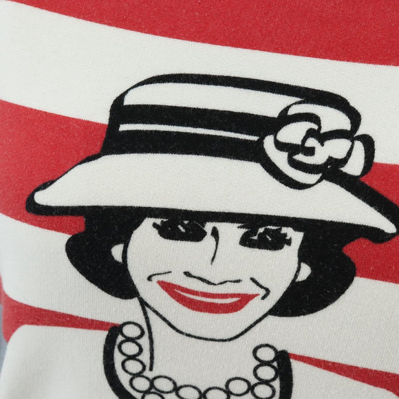 CHANEL Mademoiselle Sweat Long-sleeved T-shirt cotton 38 White CC Auth 211301V
