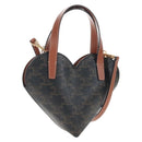 CELINE Macadam Canvas Triomphe Teencool Bag PVC 2way Black Gold Auth 211303M-1