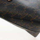 CELINE Macadam Canvas Triomphe Teencool Bag PVC 2way Black Gold Auth 211303M-13