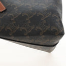CELINE Macadam Canvas Triomphe Teencool Bag PVC 2way Black Gold Auth 211303M-15