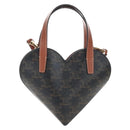 CELINE Macadam Canvas Triomphe Teencool Bag PVC 2way Black Gold Auth 211303M-2