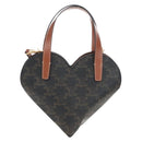 CELINE Macadam Canvas Triomphe Teencool Bag PVC 2way Black Gold Auth 211303M-3