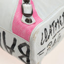 Balenciaga Graffiti Classic City S Bag Leather 2way White 431621 Auth 211307V-18
