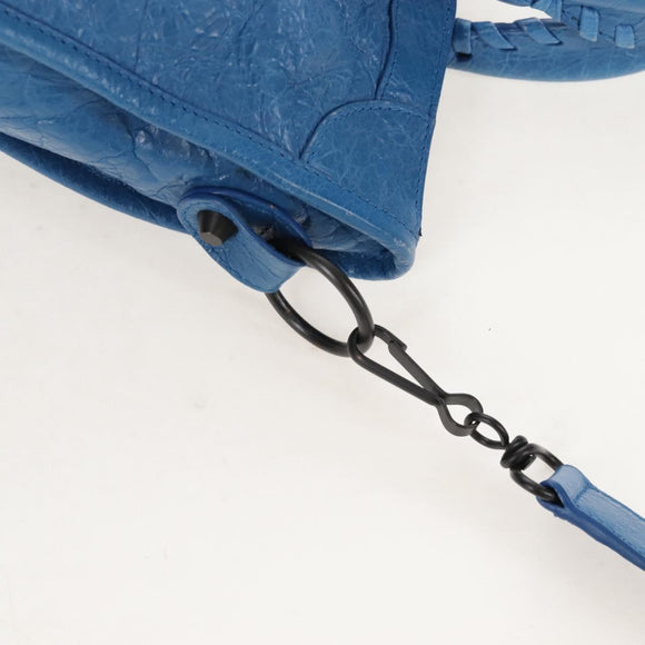 Balenciaga Le City Small Hand Bag Leather 2way Blue 811442 Auth 211310V