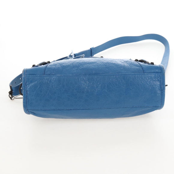 Balenciaga Le City Small Hand Bag Leather 2way Blue 811442 Auth 211310V