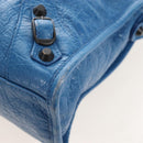Balenciaga Le City Small Hand Bag Leather 2way Blue 811442 Auth 211310V-15