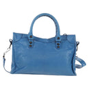 Balenciaga Le City Small Hand Bag Leather 2way Blue 811442 Auth 211310V-3