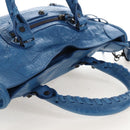 Balenciaga Le City Small Hand Bag Leather 2way Blue 811442 Auth 211310V-6
