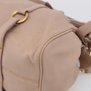 Miu Miu Matelasse Hand Bag Leather 2way Pink Gold Auth 211316M-13