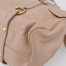 Miu Miu Matelasse Hand Bag Leather 2way Pink Gold Auth 211316M-15