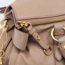 Miu Miu Matelasse Hand Bag Leather 2way Pink Gold Auth 211316M-18