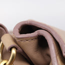 Miu Miu Matelasse Hand Bag Leather 2way Pink Gold Auth 211316M-19
