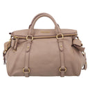 Miu Miu Matelasse Hand Bag Leather 2way Pink Gold Auth 211316M-2