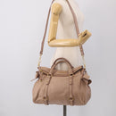 Miu Miu Matelasse Hand Bag Leather 2way Pink Gold Auth 211316M-28
