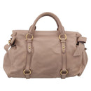 Miu Miu Matelasse Hand Bag Leather 2way Pink Gold Auth 211316M-3