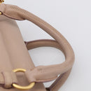 Miu Miu Matelasse Hand Bag Leather 2way Pink Gold Auth 211316M-8