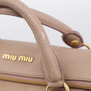 Miu Miu Matelasse Hand Bag Leather 2way Pink Gold Auth 211316M-9