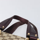 GUCCI GG Canvas Hand Bag Beige Gold 131324 Auth 211317V-10