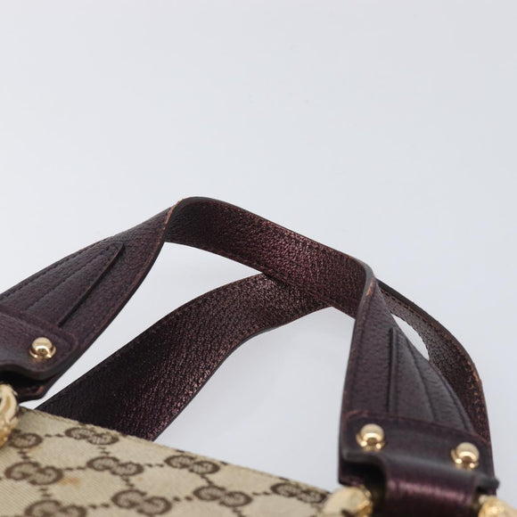 GUCCI GG Canvas Hand Bag Beige Gold 131324 Auth 211317V