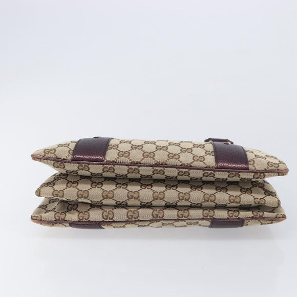 GUCCI GG Canvas Hand Bag Beige Gold 131324 Auth 211317V