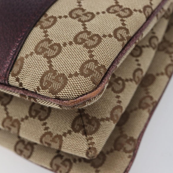 GUCCI GG Canvas Hand Bag Beige Gold 131324 Auth 211317V
