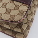 GUCCI GG Canvas Hand Bag Beige Gold 131324 Auth 211317V-13