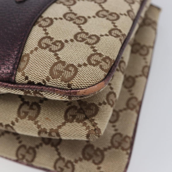 GUCCI GG Canvas Hand Bag Beige Gold 131324 Auth 211317V